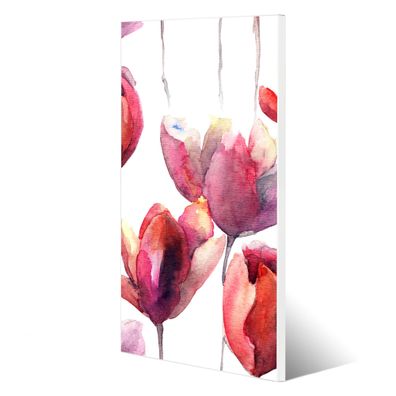 banjado® Magnettafel aus Stahl weiß magnetisch Motiv Aquarell Tulpen