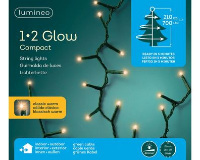 LED 1-2 Glow Compact Lichterkette L.210cm 700L grün/klassisch warm