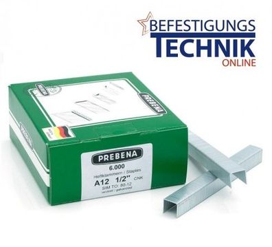 Prebena Klammern A12CNK A 80/12mm verzinkt für 1XR-A16 1GP-A16 KL-01 6M