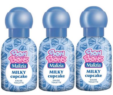 Malizia Bonbons 3 x 50ml EAU DE Toilette Milky Cupcake"NEW"