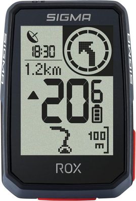 SIGMA Unisex – Erwachsene Black ROX 2.0 Navi Fahrrad GPS, Glonass, spritzwasserg