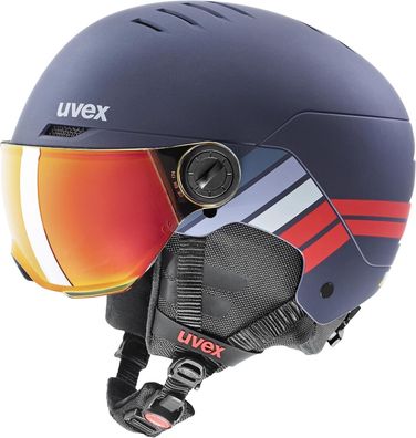 uvex rocket jr visor - robuster Skihelm für Kinder - mit Visier - optimierte Bel