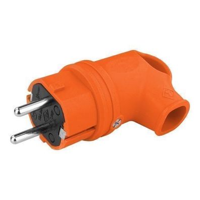 Gummistecker mit Griff 16A 230V Stecker orange Schuko Stecker