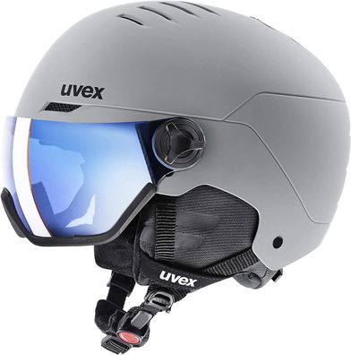 uvex Unisex - Erwachsene, Wanted Visor Skihelm Rhino mat