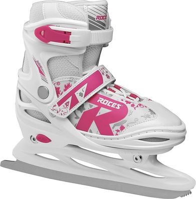 Roces Kinder Jokey Ice 2.0 Verstellbarer Schlittschuh, White/Fuchsia