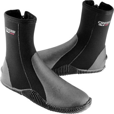 Cressi Isla Boots - Unisex Tauchschuhe aus Neopren Shwarz mit Gummisohle