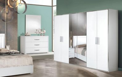 Kleiderschrank 6 Türen Schrank Garderobe Modern Schränke Holz Design Italien Neu