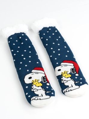 flauschige warme Peanuts Hüttensocken Snoopy+Woodstock 100%Polyester Gr 35 -42