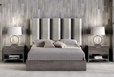 Schlafzimmer Bett Nachttisch Betten Polsterbett Doppelbett Bettrahmen Set 3Tlg