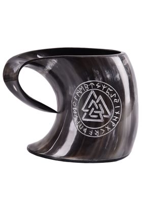 Bierkrug aus Horn - Valknut