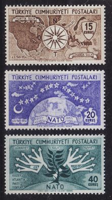 TÜRKEI TURKEY [1954] MiNr 1388-90 ( * */mnh ) NATO