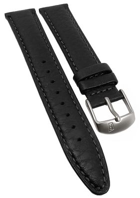 Festina > Uhrenarmband 19mm schwarz Leder Schließe silbern > F20467