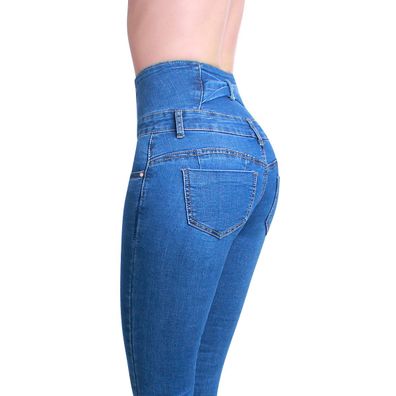 topschuhe24 2443 Damen Skinny Jeans Taillen Hose