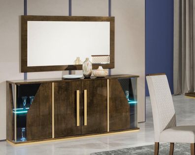 Set Kommode Spiegel Kommoden Designer Schrank Holz Hochglanz Xxl Luxus Schrank