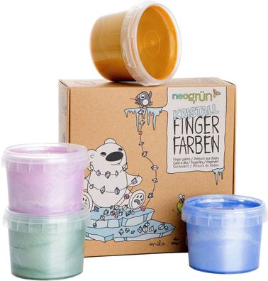 neogrün Kristall Fingerfarben 4er Set Mika (1 kg - 41,65 €)