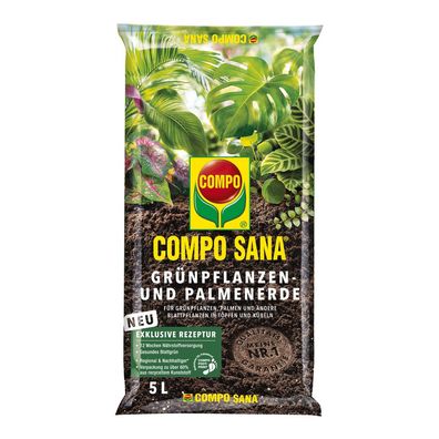 COMPO SANA® Grünpflanzen- und Palmenerde, 5 Liter