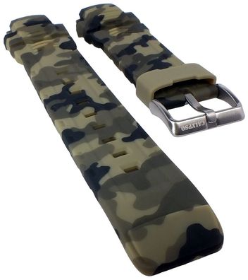 Calypso Uhrenarmband | Kunststoff Camouflage olivgrün Modell K5723/6