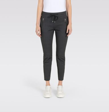 MAC Schmale Jogging Pants aus leichtem Jersey in Siver Zig Zag