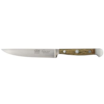 Güde Steakmesser 12 cm glatte Klinge geschmiedet Fleischmesser & Eichenholzgriff