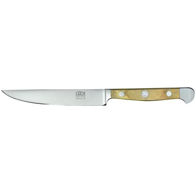 Güde Steakmesser 12 cm gezahnte Klinge Fleischmesser geschmiedet Olivenholzgriff