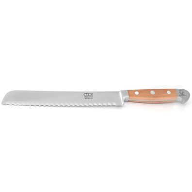 Güde Brotmesser 21 cm Wellenschliff für Linkshänder geschmiedet Birnenholzgriff