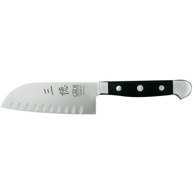 Güde Santoku Messer 14 cm Kullenschliff-Klinge Kochmesser handgeschmiedet Alpha