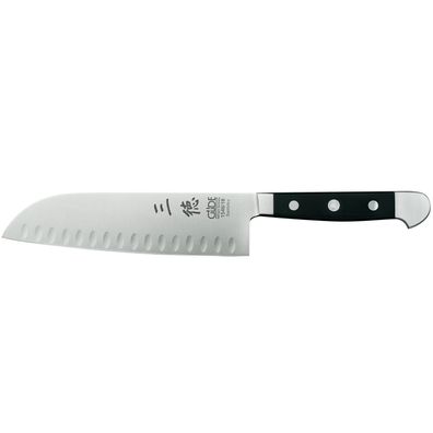 Güde Santoku Messer 18 cm Kullenschliff-Klinge Kochmesser handgeschmiedet Alpha