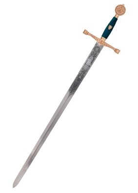 Schwert Excalibur, goldfarben mit Zierätzung