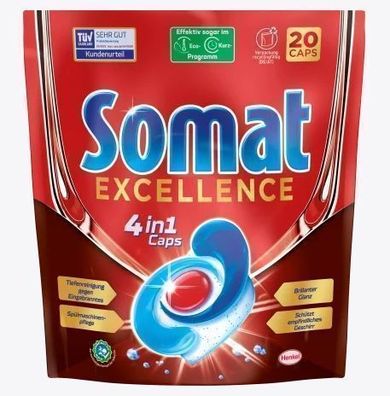 Hochwertige Geschirrspéltabs Somat Excellence, 20 Stéck