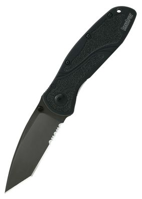 Taschenmesser Kershaw Blur Tanto, Schwarz, Wellenschliff