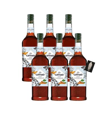 Giffard 6er-Set Zimt Sirup Sirop Cannelle Cinnamon Syrup 6x1L