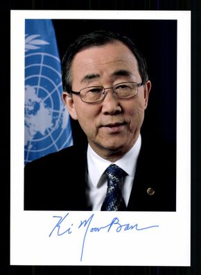 Ban Ki Moon Generalsekretär der Vereinten Nationen 2007-2016 Signiert + G 42275