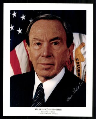 Warren Christopher 1925-2011 Außenminister USA 1993-97 Original Sign + G 42509