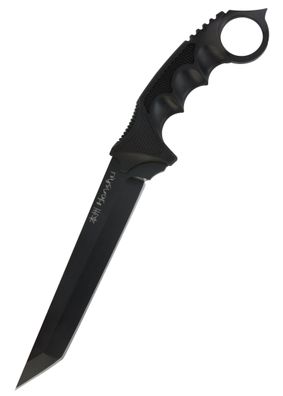 Honshu Aizu Ring Fighter Tanto mit Scheide, schwarz