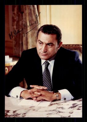 Husni Mubarak 1928-2020 Präsident Ägyptens 1981-2011 Original Signiert + G 42273