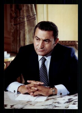 Husni Mubarak 1928-2020 Präsident Ägyptens 1981-2011 Original Signiert + G 42274