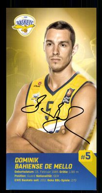 Dominik Bahiense de Mello EWE Baskets Oldenburg Orig Sign Basketball + G 42722