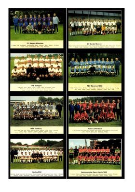 18 Mannschaftskarten Bundesliga Saison 1968-69