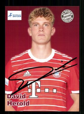 David Herold Autogrammkarte Bayern München Amateure 2022-23 Original Signiert