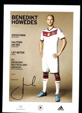 Benedikt Höwedes DFB Autogrammkarte 2014 mit 4 Sternen Weltmeister 2014