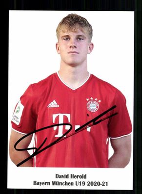 David Herold Autogrammkarte Bayern München U 19 2020-21 Original Signiert