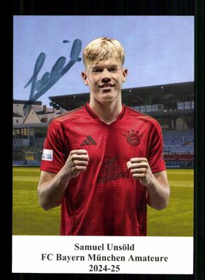 Samuel Unsöld Autogrammkarte Bayern München Amateure 2024-25 Original Signiert