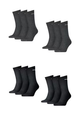 Puma Sportsocken Regular Crew Socken Sport 12-Pack 6 anthracite / 6 schwarz