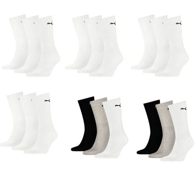 Puma Sportsocken Regular Crew Socken Sport 18-Pack 12 weiß / 6 multi