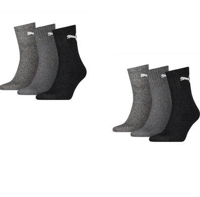 Puma Short Crew Sportsocken 6-Pack grau mix