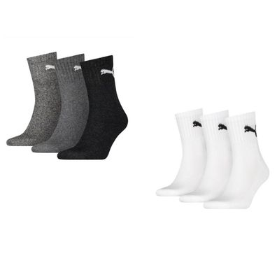 Puma Short Crew Sportsocken 6-Pack 3 weiß / 3 grau mix