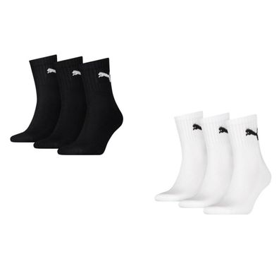 Puma Short Crew Sportsocken 6-Pack 3 weiß / 3 schwarz