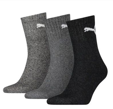 Puma Short Crew Sportsocken 3-Pack grau mix