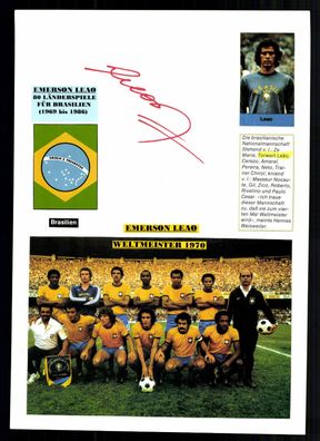 Emerson Leao Brasilien Weltmeister 1970 Original Signiert + G 42403