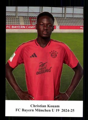 Christian Kouam Autogrammkarte Bayern München U 19 2024-25